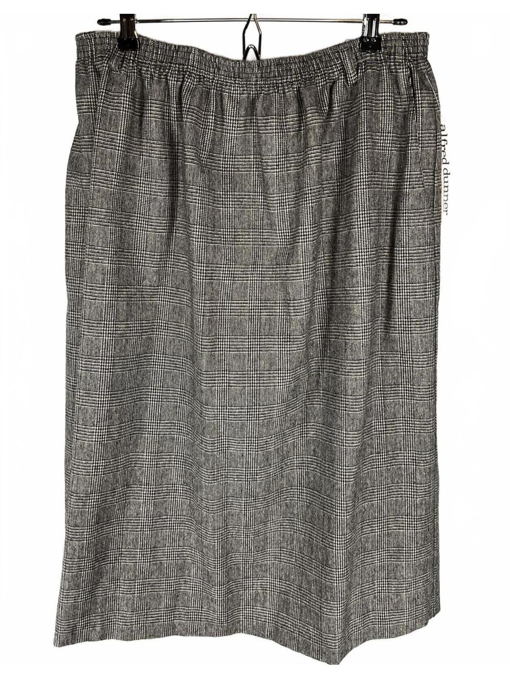 NWT Alfred Dunner Vintage 90s Glen Plaid Skirt // Made in USA Wool Blend 18W